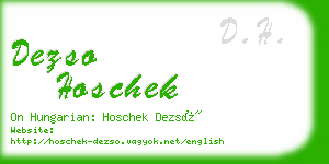 dezso hoschek business card